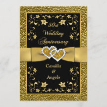 50 Jubiläum Josed Hearts Wedding Invite 3