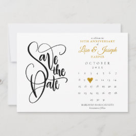 50. Jubiläum Kalender Gold Liebe Herz Save The Date