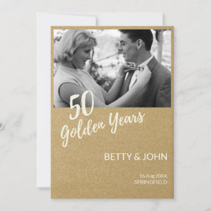 50. Jubiläum – Klassisches Foto Gold Einladung