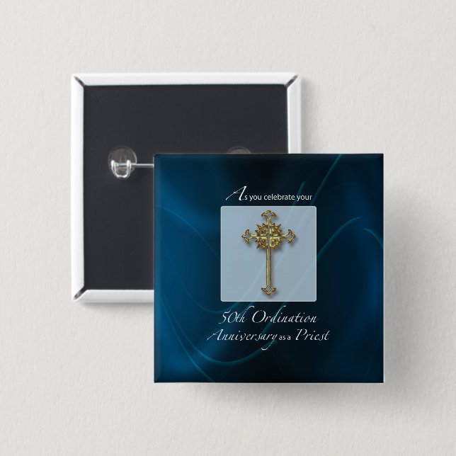 50. Jubiläum-Ordination-Jahrestag des Priesters Button (Vorne & Hinten)