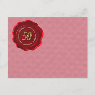 50. Jubiläum rotes Wachssiegel Postkarte
