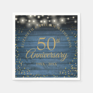 50. Jubiläum Rustikale Lichterkette Goldstaub Serviette