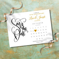 50. Jubiläum Save the Date Kalender Gold Herz