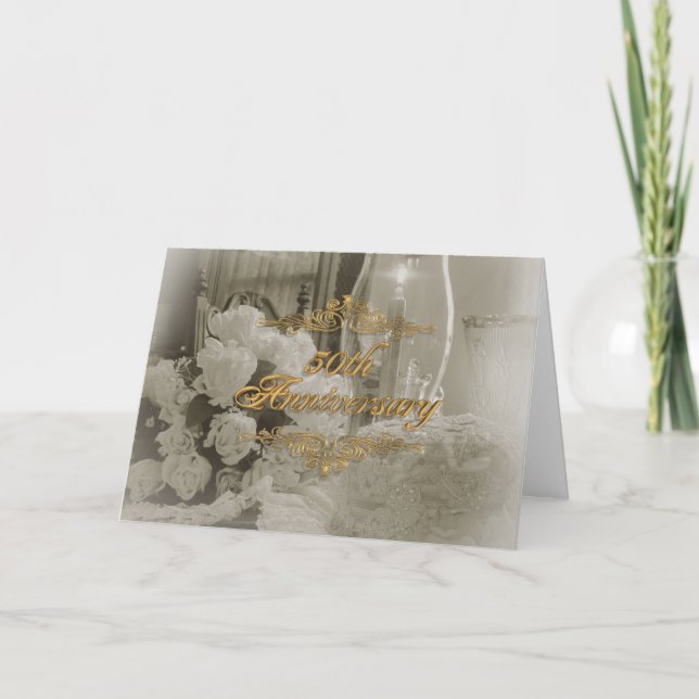 50. Jubiläum Teil Einladungskarte elegant (Vorderseite)