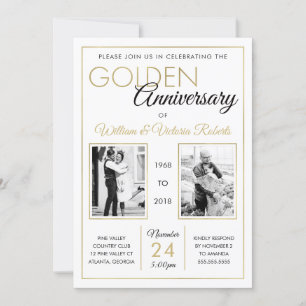 50. Jubiläums-Party-Einladung, Faux Gold Einladung