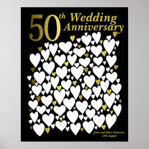 50. Jubiläums-Party-Gästebuch - Hochzeitsgeschenk Poster