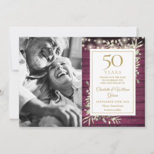 50. Jubiläums-Rot-Holz-Grünlicht-Foto Save The Date