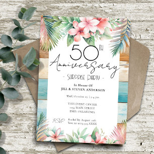 50. Jubiläums-Überraschungsparty Tropical  Einladung