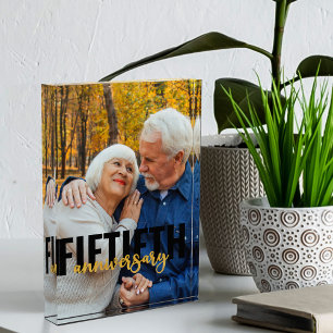 50. Jubiläums-Überschrift-Overlay Fotoblock