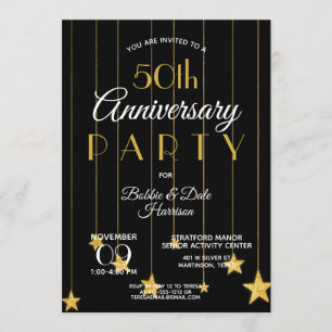 50. Jubiläums-Veranstaltung Goldene Schwarze Party Einladung