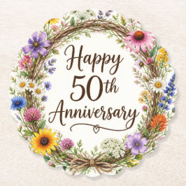 50. Jubiläumsblumenmuster Untersetzer