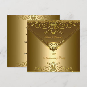 50. Jubiläumsfeier Elegante Gold Art Deco 2 Einladung