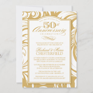 50. Jubiläumsfeier Fancy Goldene Einladung