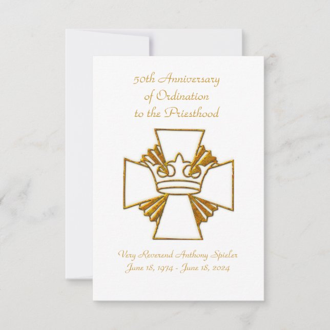 50. Jubiläumsjubiläum Priesterortung Dankeskarte (Vorderseite)