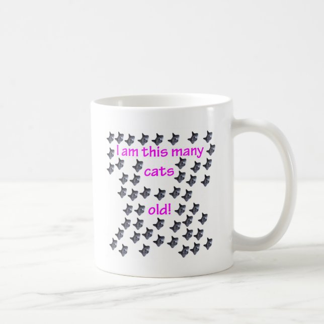 50 Katzen-Köpfe alt Kaffeetasse (Rechts)