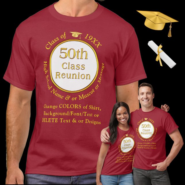 50. Klasse Wiedersehen-T - Shirt. FARBE, STIL T-Shirt (50th class reunion tshirts. 50th class reunion shirt ideas. Great, ideas for 50 year class reunion.)