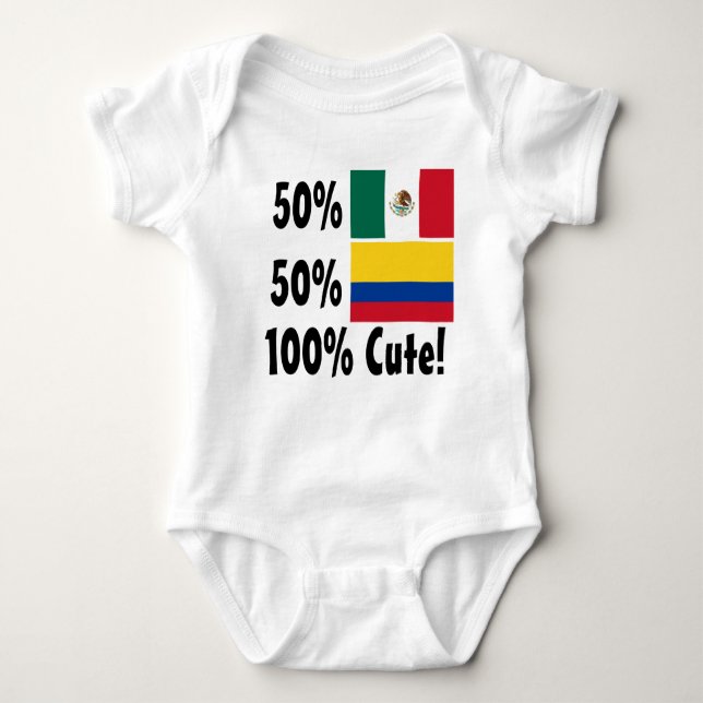 50% kolumbianischer 50% Mexikaner 100% niedlich Baby Strampler (Vorderseite)