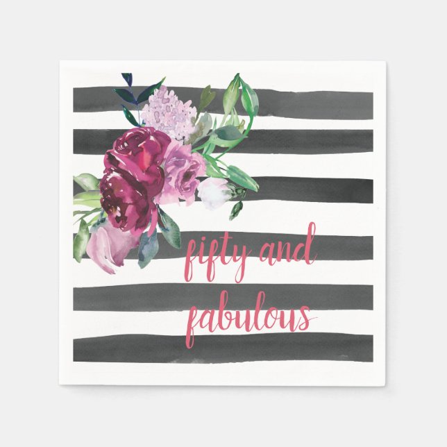 50-köpfige Geburtstagsparty Serviette (Vorderseite)