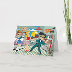 50 Krawatte Rock & Roll Wwenskaart traf Dansende m Karte