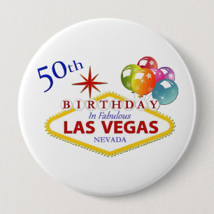 50. Las Vegas-Geburtstag enorm, 4 Zoll-runder Button