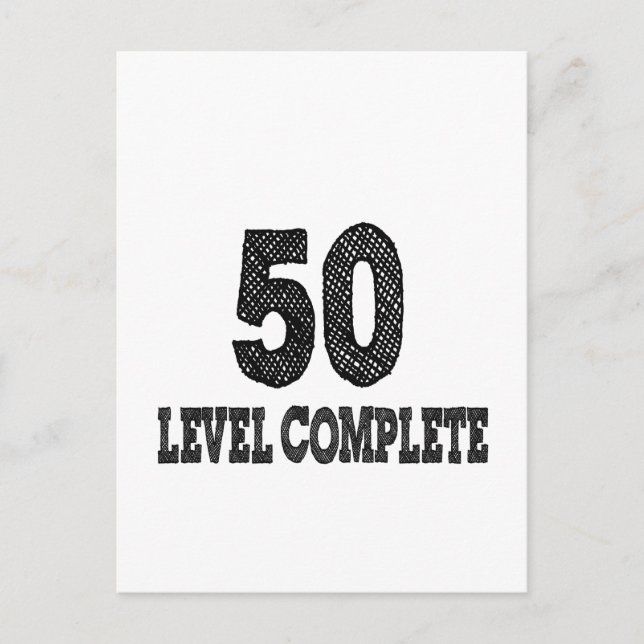 50 Level Vollpension Geburtstag Postkarte (Vorderseite)