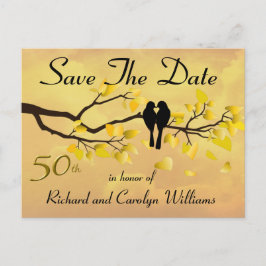 50. Lovebirds Jahrestag Save the Date Ankündigungspostkarte