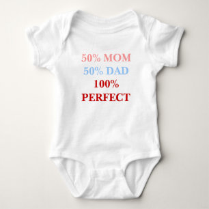 50% Mama 50% Vater 100% Perfect Baby Bodyshirt Strampler