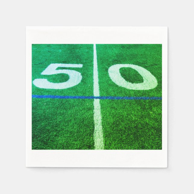 50-Meter-Foto-Fußballfeld Serviette (Vorderseite)