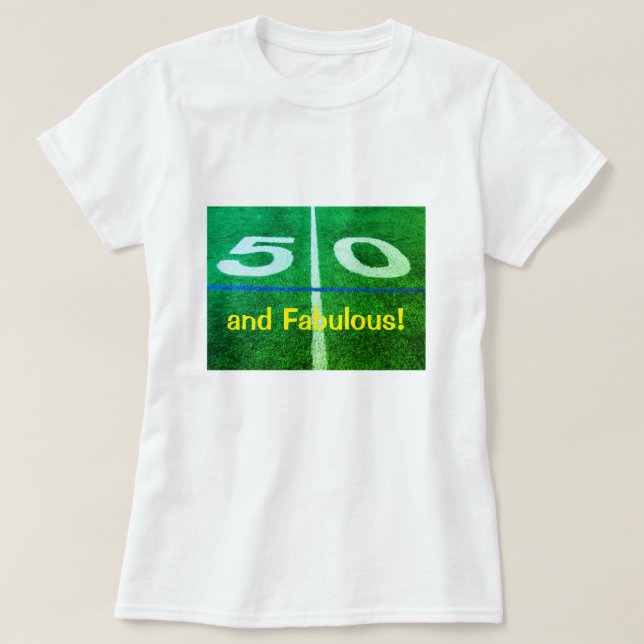 50 Meter Fußball-Sportplatz, fabelhaft T-Shirt (Design vorne)