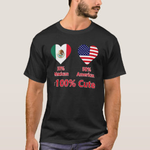 50 mexikanische 50 Amerikaner 100 Niedliche Half P T-Shirt