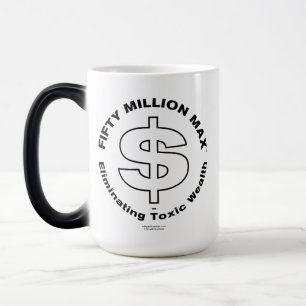 50 Millionen Max™-Black-Logo-Magic-Morphing-Tasse Verwandlungstasse