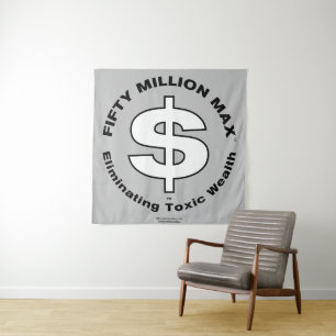 50 Millionen Max™-Dollar-Mauer für das weiße Dolla Wandteppich