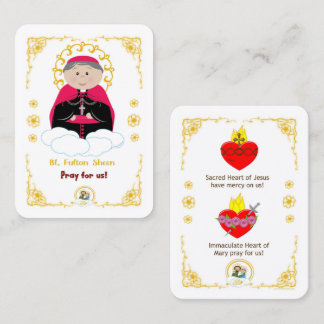 50 Mini-Segenskarte von Fulton Sheen Visitenkarte
