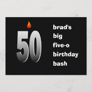 50 mit Flammen, Big Five O Bash Einladung