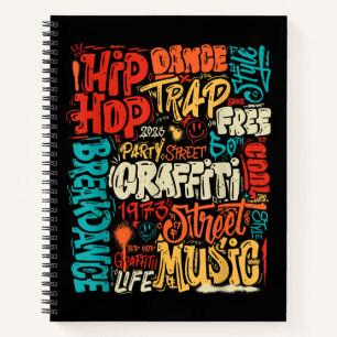 50. Music and Hip Hop Graffiti Cassette Vintag R Notizbuch