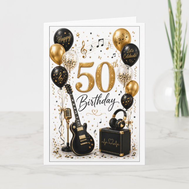 50. Musik-Geburtstag Karte (Vorderseite)