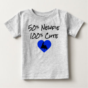 50 % Newfie - 100 % Niedlich (blau) Baby T-shirt