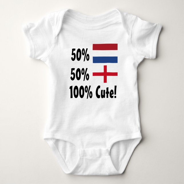 50 % Niederländisch 50 % Englisch 100 % Niedlich Baby Strampler (Vorderseite)