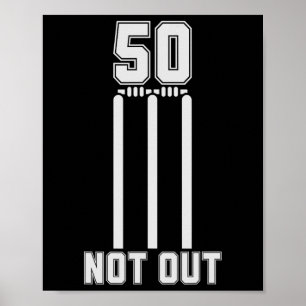 50 Not Out Cricket Trikot 50 Runs Cricket 50. Gebu Poster