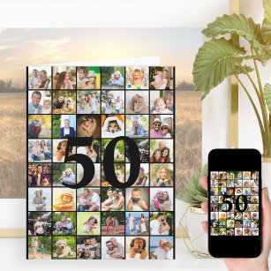 50. oder jedes Alter Foto Collage Big Birthday Karte