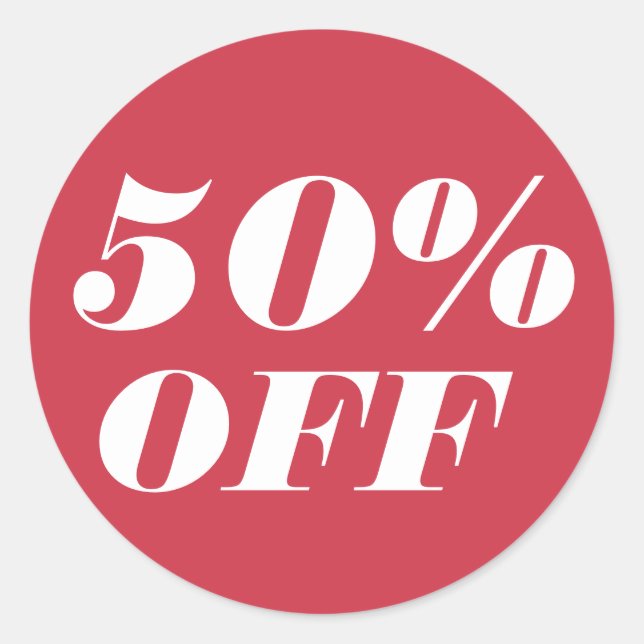 50% OFF Text anpassen Runder Aufkleber (Vorderseite)