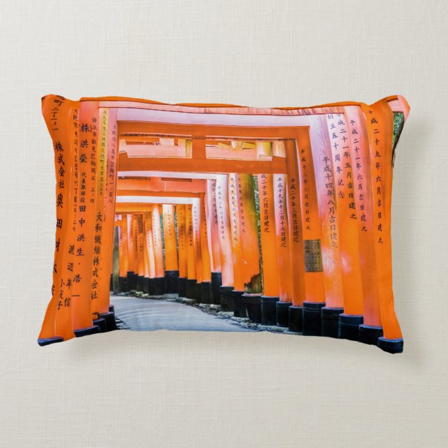 50 Orangenfarben - Senbon Torii, Kyoto Dekokissen (Rückseite)