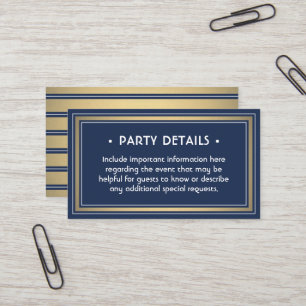 50 Pack Details Einlage Elegant Navy Blau Gold Visitenkarte