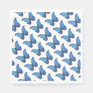 50 Paper Napkins - Blue Morpho Schmetterlinge. Serviette