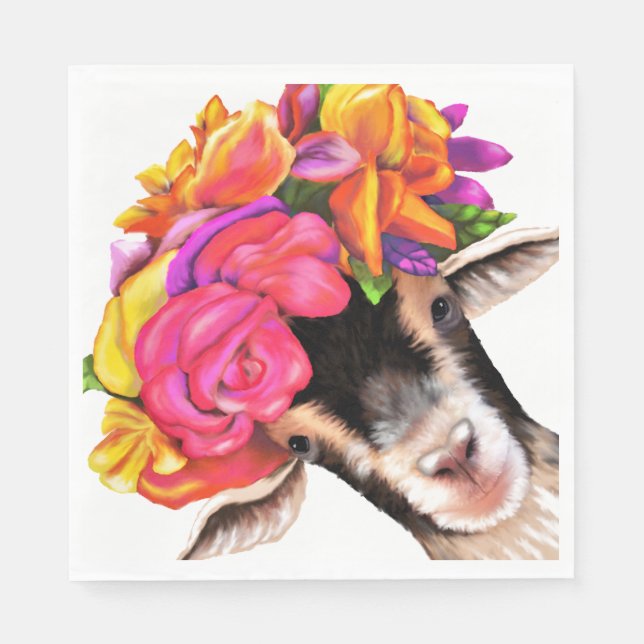 50 Paper Napkins - Posey the Goat Serviette (Vorderseite)
