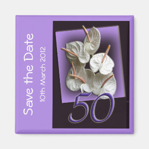50. Party-Save the Date Magnet - weißer