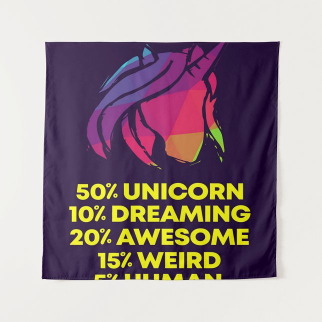 50 Percent Unicorn 20 Blanket Wandteppich (Vorderseite)