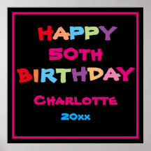 50. Personalisiert 50. Geburtstag Modernes Niedlic