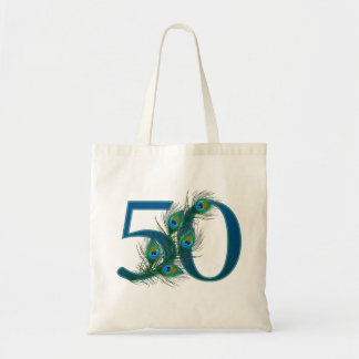 50 Pfauenfeder Geburtstag Jubiläum Elegant Tragetasche