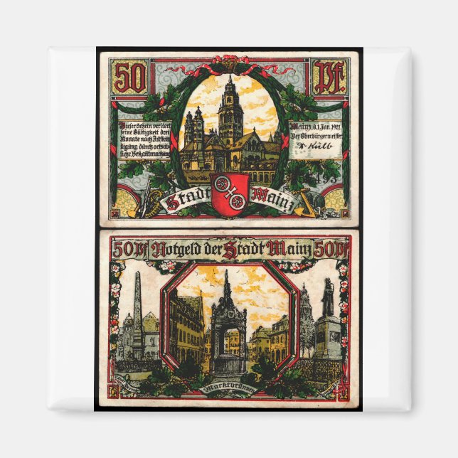 50 Pfg 1921 Magnet (Vorne)